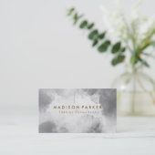 Carte De Visite Aquarelle gris contemporaine brossée (Debout devant)