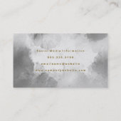 Carte De Visite Aquarelle gris contemporaine brossée (Dos)