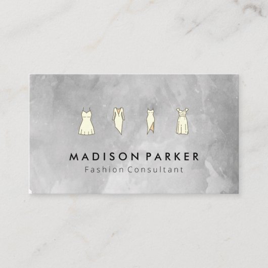 Carte De Visite Aquarelle gris contemporaine | Vêtements de mode (Devant)