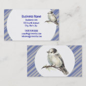 Carte De Visite Aquarelle Gris Jay Oiseau Faune Nature Art (Devant / Derrière)