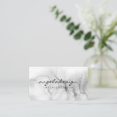 Carte De Visite Aquarelle gris noir blanc (Debout devant)