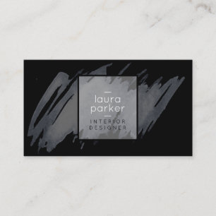 Carte De Visite Aquarelle gris noir Splatter Abstrait moderne