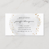 Carte De Visite Aquarelle gris Points Cercle Or (Dos)