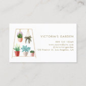 Carte De Visite Aquarelle Hangement Pot Ménages Pépinière (Dos)