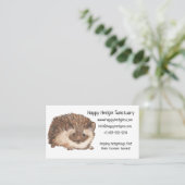 Carte De Visite Aquarelle Happy Hedgehog (Debout devant)
