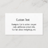 Carte De Visite Aquarelle Happy Hedgehog (Dos)