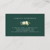 Carte De Visite Aquarelle Hiver Botanique Floral Garland (Dos)