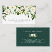 Carte De Visite Aquarelle Hiver Botanique Floral Garland (Devant / Derrière)