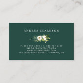 Carte De Visite Aquarelle Hiver Fleurs blanches Garland (Dos)