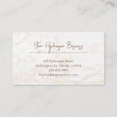 Carte De Visite Aquarelle Hydrangea Floral Blanc Or Grain en bois (Dos)