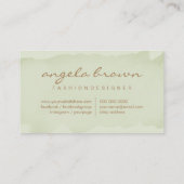 Carte De Visite Aquarelle imprimée vert texture (Dos)