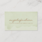 Carte De Visite Aquarelle imprimée vert texture (Devant)