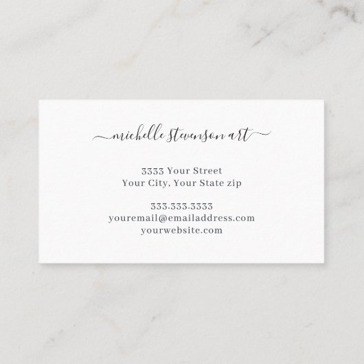 Carte De Visite Aquarelle Indigo bleu et or Abstrait Script Bu (Dos)