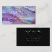 Carte De Visite Aquarelle Iridescente Parties scintillant Agate Ma (Devant / Derrière)