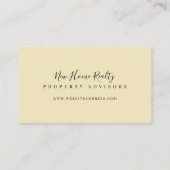 Carte De Visite Aquarelle Jaune Chic Entrée (Dos)
