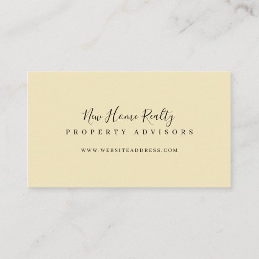 Carte De Visite Aquarelle Jaune Chic Entrée (Dos)