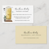 Carte De Visite Aquarelle Jaune Chic Entrée (Devant / Derrière)