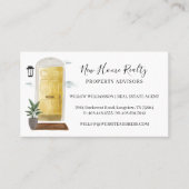 Carte De Visite Aquarelle Jaune Chic Entrée (Devant)