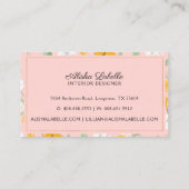 Carte De Visite Aquarelle jaune et blanc Fleur sauvage feuille flo (Dos)