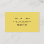 Carte De Visite Aquarelle jaune Floral & Vert Professionnel (Dos)