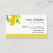 Carte De Visite Aquarelle Jaune Lys Peinture Fleur (Dos)