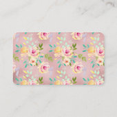Carte De Visite Aquarelle jolie rose Floral (Dos)