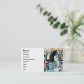 Carte De Visite Aquarelle Joyeux-Go-Round Cheval (Debout devant)