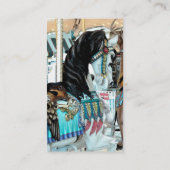Carte De Visite Aquarelle Joyeux-Go-Round Cheval (Dos)