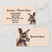 Carte De Visite Aquarelle Kangaroo Animal Custom Business (Devant / Derrière)
