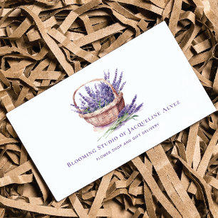 Carte De Visite Aquarelle Lavande fleuriste Élégant