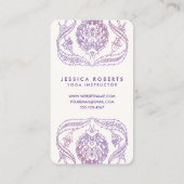 Carte De Visite Aquarelle Lavande Floral Bohème Design (Dos)