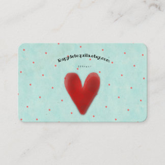 Carte De Visite Aquarelle lavée au coeur Pois bio élégant