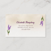 Carte De Visite Aquarelle Lavender Spa Design Massage Thérapiste (Dos)
