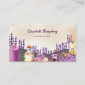 Carte De Visite Aquarelle Lavender Spa Design Massage Thérapiste (Devant)
