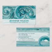 Carte De Visite Aquarelle Laver les vagues de l'océan Abstrait (Devant / Derrière)