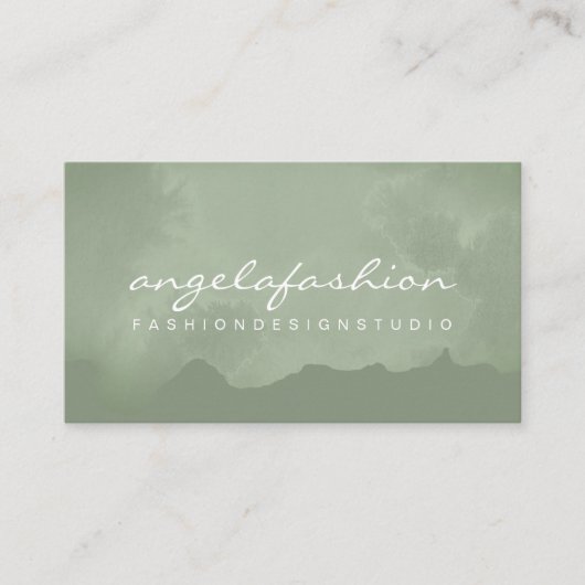 Carte De Visite Aquarelle Laver vert Boho Chic Vegan (Devant)