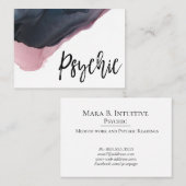 Carte De Visite ~* Aquarelle - Lecteur Psychique Moyen Intuitif (Devant / Derrière)