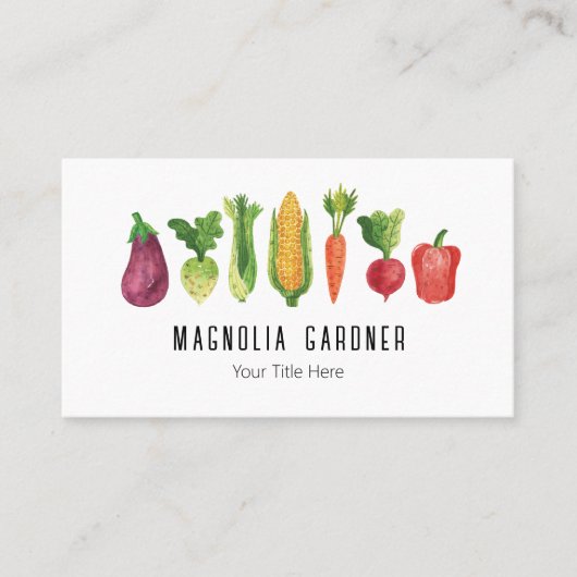 Carte De Visite Aquarelle Légumes (Devant)