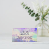 Carte De Visite Aquarelle Lilac Blue Ombre élégant (Debout devant)