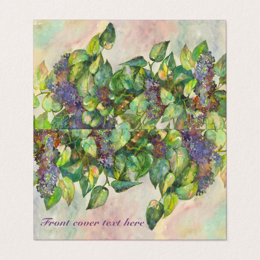 Carte De Visite aquarelle lilas (Extérieur déplié)