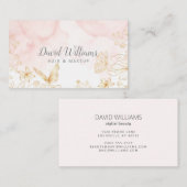 Carte De Visite Aquarelle liquide d'or rose (Devant / Derrière)