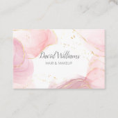 Carte De Visite Aquarelle Liquide Rose Gold Modern Art (Devant)