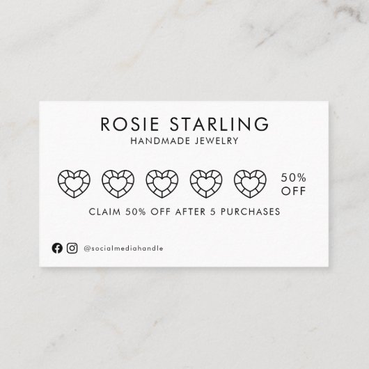 Carte De Visite Aquarelle Logo Bijoux artisanaux (Dos)