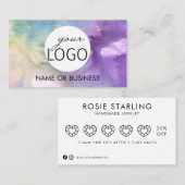 Carte De Visite Aquarelle Logo Bijoux artisanaux (Devant / Derrière)