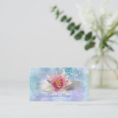 Carte De Visite Aquarelle Lotus Brush Diamonds Holographique (Debout devant)
