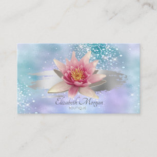 Carte De Visite Aquarelle Lotus Brush Diamonds Holographique