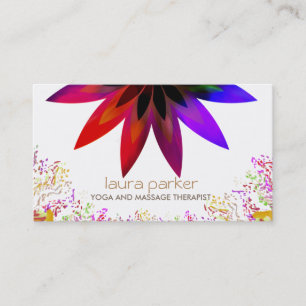 Carte De Visite Aquarelle Lotus Fleur Logo Yoga Santé de guérison