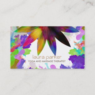 Carte De Visite Aquarelle Lotus Fleur Logo Yoga Santé de guérison