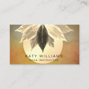 Carte De Visite Aquarelle Lotus Fleur Méditation Holistique Yoga