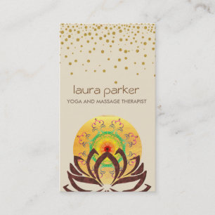 Carte De Visite Aquarelle Lotus Fleur Yoga Instructeur Holistic